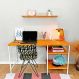 Mesa para Escritório de Ferro e Madeira com Prateleiras Style Industrial Carvalho e Branco