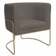 Poltrona Decorativa Betina Base Aço Ouro Fosco Bouclé Marrom - Nexta Casa