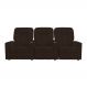 Poltrona Reclinável 3 lugares para Sala de Cinema Romeo F05 Veludo Marrom - Lyam Decor