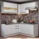Cozinha Completa de Canto Madesa Glamy 349001 com Armário e Balcão (Sem Tampo e Pia) - Branco