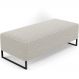 Puff Decorativo Sala de Estar Bali W01 Base Ferro 120x50 cm Bouclê Creme - Lyam Decor