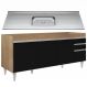 Balcão Gabinete Com Pia 180cm Dallas Castanho/Preto - Lumil