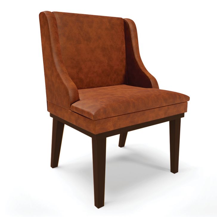 Cadeira de Jantar Liz Corano Base Fixa Madeira Tabaco - D'Rossi