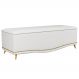 Calçadeira Baú Casal 140cm com Tachas Imperial J02 Sintético Branco - Mpozenato