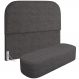 Cabeceira Cama Box Queen 160cm Lanna com Puff Recamier Doha W01 Linho Cinza Escuro - Lyam Decor