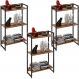 Kit 3 Estantes Multiuso Escritório Industrial 3 Prateleiras Areta 104x60cm C01 Nogal - Lyam Decor