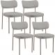 Kit 04 Cadeiras Decorativa Estofada Para Sala de Jantar Melina Base Arena L02 Linho Cinza - Lyam Decor