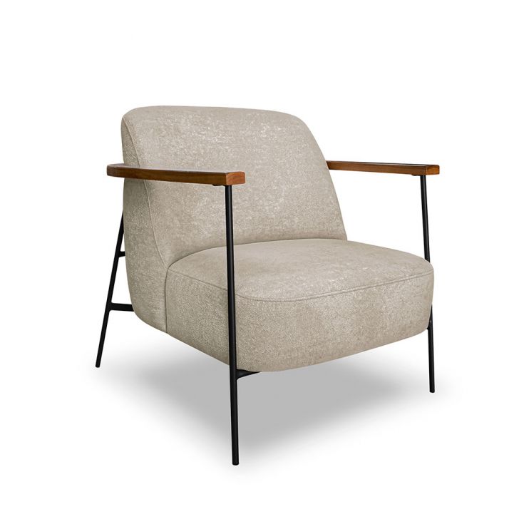 Image of Poltrona Ellie Linho Bouclé Bege PLA-MO895UP22NARMOB
