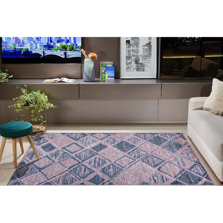 Passadeira Classic Fiji 9 Creme-Azul 0,66X1,20M - J Serrano
