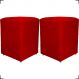 Kit 2 Puff Decorativo Para Sala Recepção Quarto Penteadeira Dado Suede Vermelho