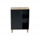 Gabinete Armário Banheiro Ditália 1 Porta BN-06 cor:preto