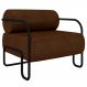 Poltrona Decorativa Industrial Kira Z08 Sintético Marrom Escuro - Mpozenato