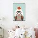 Quadro Infantil Coruja na Neve 86x60 Filete Marrom
