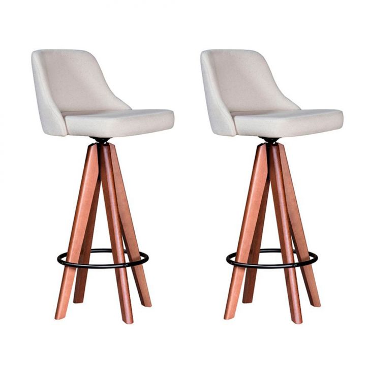 Conjunto com 2 Banquetas Giratória Caribe Branco