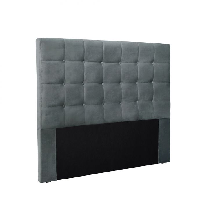 Cabeceira Casal Verona Veludo Cinza