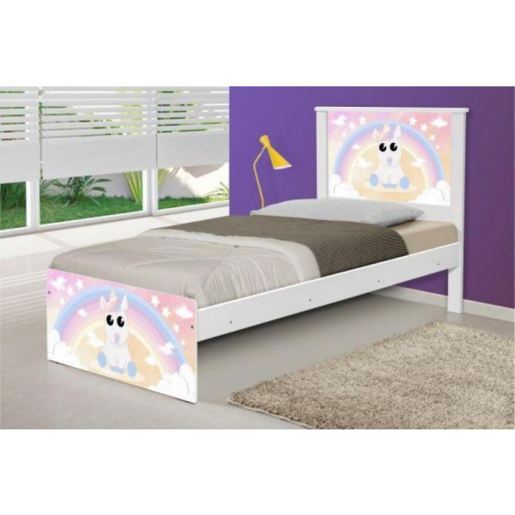 Cama Juvenil Barcelona Unicórnio Baby com Colchão