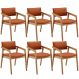 Kit 06 Cadeiras Para Sala de Jantar Estar Living Giorgia L02 Tecido Terracota - Lyam Decor