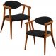 Kit 02 Poltronas Decorativas Para Sala de Estar Jantar Cecília L02 Suede Preto - Lyam Decor