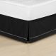 Saia Para Cama Box Inteiriça Com Detalhe Sutache Microfibra Casal Padrão - Preto