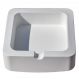Cinzeiro Quadrado 9cm Aleta Artesanal Em Cimento - Branco