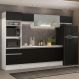 Cozinha Completa Madesa Topazio 300001 com Armário, Balcão e Tampo - Branco/Preto