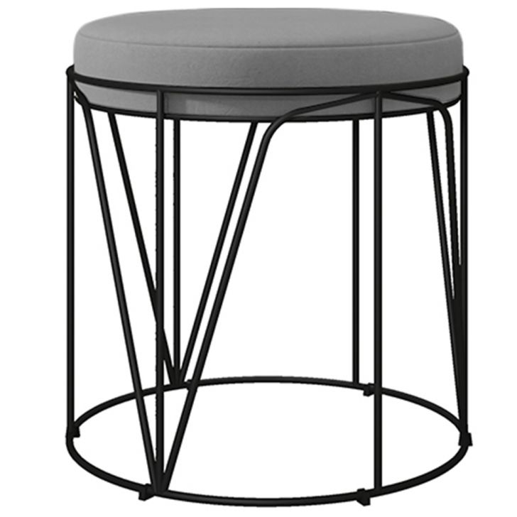 Puff Decorativo Aramado Preto Zaya L02 Corano Cinza - Lyam Decor