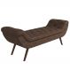 Puff Recamier Calçadeira 195cm Pés Palito Madeira Venêto P02 Sintético Marrom - Mpozenato
