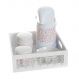Kit Higiene Com Porcelanas E Capa Borboleta Transparente Quarto Bebê