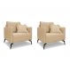Conjunto com 2 Poltronas Lazio Linho Dourado