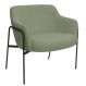 Poltrona Decorativa Jade Base Aço Preto Bouclé Verde Claro - Nexta Casa