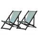 Kit 2 Espreguiçadeiras Dobrável Black SB-Triang Azul