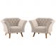 Conjunto Poltrona Decorativa Roseira Inca Areia