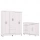Guarda-Roupa 6 Portas Ideval com Cômoda Sapateira Sirios Branco