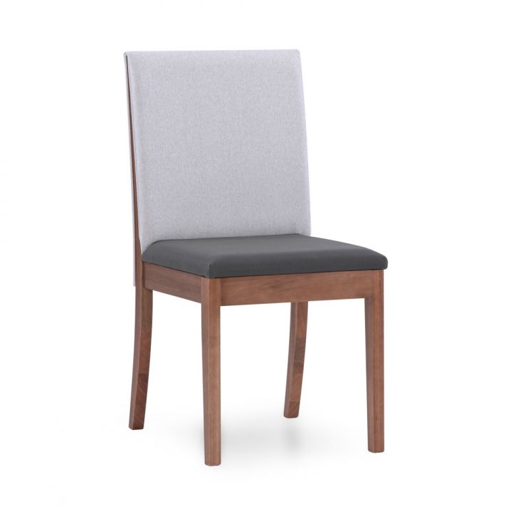 Cadeira Aimee Poliéster Chumbo e Cru