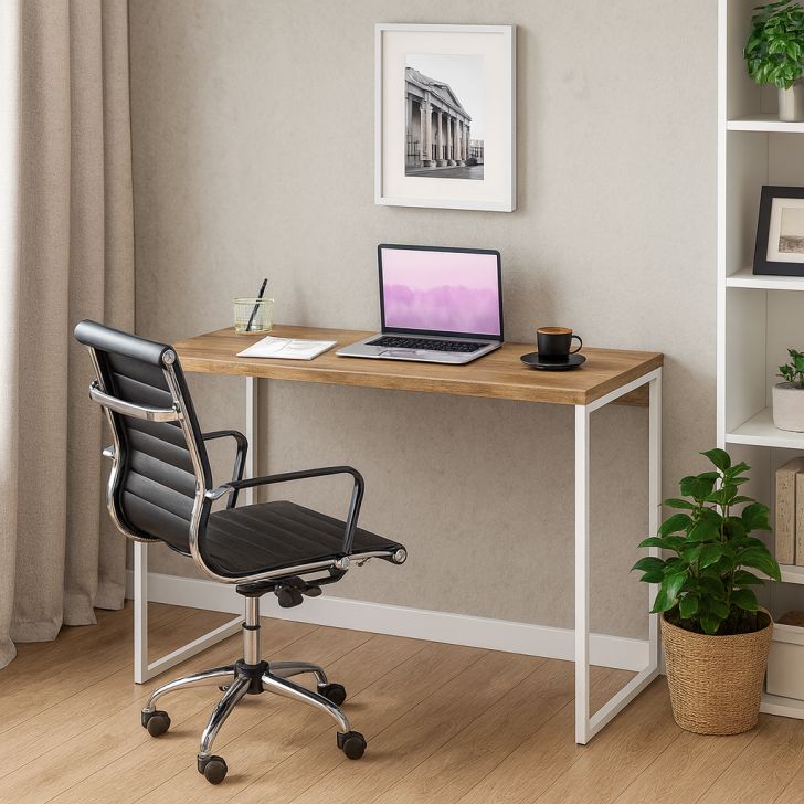 Escrivaninha Nanda Carvalho e Branca 120 cm