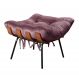 Puff Costela Base Fixa - Veludo Roxo