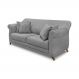 Sofá Decorativo 180cm 2 Lugares com 4 Almofadas Armstrong Veludo Cinza G63 - Gran Belo