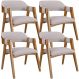 Kit 04 Cadeiras Para Sala de Jantar e Estar Living Estofada Suran L02 Linho Bege - Lyam