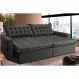 Sofá Retrátil Reclinável e Cama 2,95m Cama inBox Flex Suede Velusoft Cinza