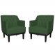 Kit 02 Poltronas Decorativas Clássica Com Base Madeira Suede Verde - DS Estofados