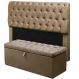Kit Cabeceira Mais Calçadeira Baú Casal King 195cm Para Cama Box Paris Suede Capuccino - DS Estofados