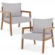 Kit 02 Poltronas Decorativa Para Sala de Estar Alícia L02 Linho Cinza - Lyam Decor