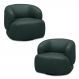 Kit 2 Poltronas Decorativas Verona Sala de Estar Base Giratória em Aço Couro Verde Musgo G88 - Gran Belo