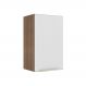 Armário Aéreo Madesa Lux 40 cm 1 Porta - Rustic/Branco Veludo