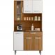 Cozinha Compacta 6P 1G 91 cm Coral Carvalho Branco PLN