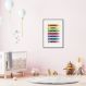Quadro Infantil Cores em Giz 100x70 Filete Preto