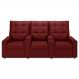 Poltrona de Cinema Reclinável 3 Lugares Baú USB Mallie FH9 Veludo Vermelho - Mpozenato