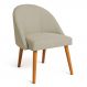 Cadeira Poltrona de Jantar Luna Suede Capuccino Pés Palito Castanho - Pallazio
