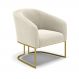Poltrona Stella Bouclê Base Metálica Industrial Dourado - D'Rossi