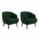Conjunto com 2 Poltronas Betania Algodão Verde Oliva